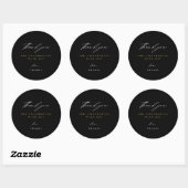 Danke Modern Script Schwarz Runder Aufkleber (Blatt)