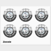 Danke, Modern Tartan Ice Skaten Gefallen Runder Aufkleber (Blatt)