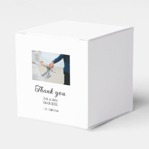 Danke moderne einfache Hochzeitspaar Namensnachric Geschenkschachtel
