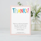 DANKE moderne, leuchtend lustige bunte Typografie (Stehend Vorderseite)