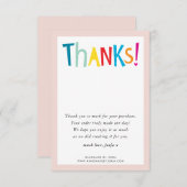 DANKE moderne, leuchtend lustige bunte Typografie (Vorne/Hinten)