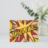 DANKE Moderne Personalisierte Sprechblase Ankündigungspostkarte (Stehend Vorderseite)