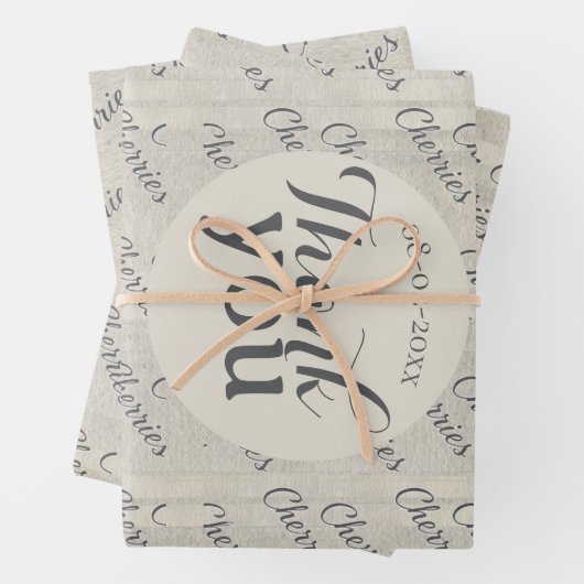 Danke moderne Schrifttextur Hintergrund Geschenkpapier Set (Beispiel)