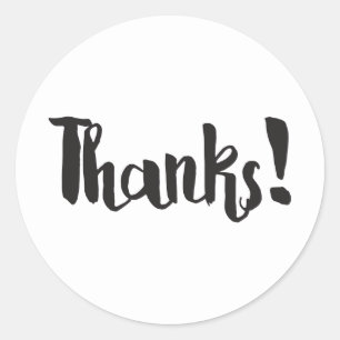 Danke! Moderne schwarze dicke Fettschrift Thank Yo Runder Aufkleber