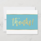 DANKE moderne türkisblaue Goldschrift SAMANTHA (Vorderseite)