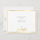 DANKE moderne türkisblaue Goldschrift SAMANTHA (Rückseite)