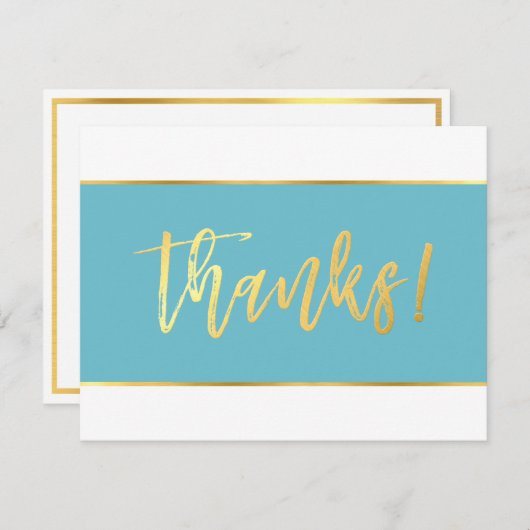 DANKE moderne türkisblaue Goldschrift SAMANTHA (Vorne/Hinten)