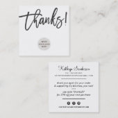 DANKE modernen Logo-Geschäft danke schlicht schwar Quadratische Visitenkarte (Vorne/Hinten)