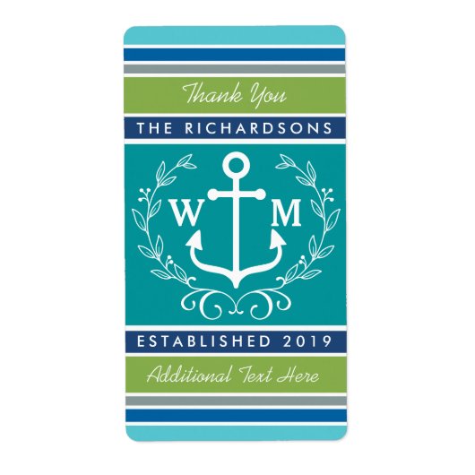 Danke Mongram Anchor Laurel Wreath Stripes (Vorne)