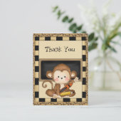 Danke, Monkey School Postcard Postkarte (Stehend Vorderseite)