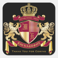 Danke Monogram Coat of Arms Golden Lion Emblem