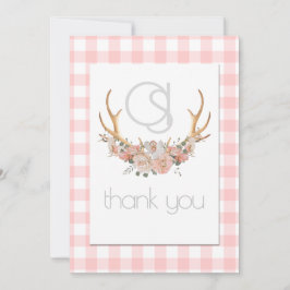 Danke - Monogram Coral Gingham Floral BOHO