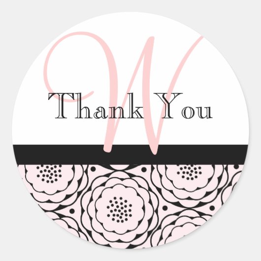 Danke, Monogram Wedding Stickers (Vorderseite)