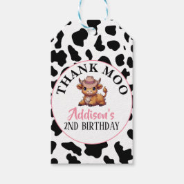 Danke Moo Baby Cow Print Geschenkanhänger