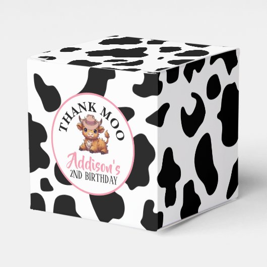 Danke Moo Baby Cow Print Geschenkschachtel (Vorderseite)
