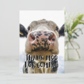 Danke Moo, dass Sie Kuh kommen. Danke Karte (Stehend Vorderseite)