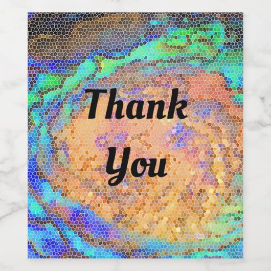 Danke Mosaic Tile Abalone Muschel Wertschätzung Weinetikett (Einzelnes Label)