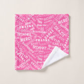 Danke! - Multi Language International - Pink Badhandtuch Set (Waschlappen)