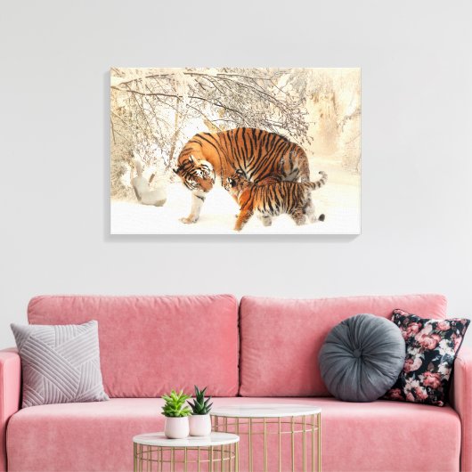 Danke, Mum Tiger und Cub Leinwanddruck (Insitu (Wohnzimmer))