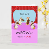 Danke, Music Theme, Cat String Quartet Karte (Gelbe Blume)