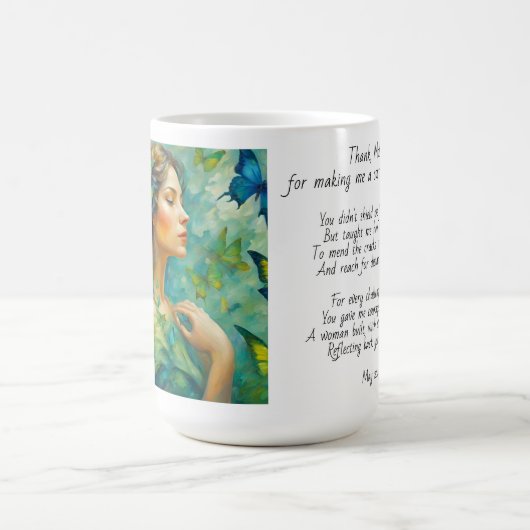 Danke, Mutter Gedicht Kaffeetasse (Mittel)