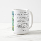 Danke, Mutter Gedicht Kaffeetasse (VorderseiteRechts)
