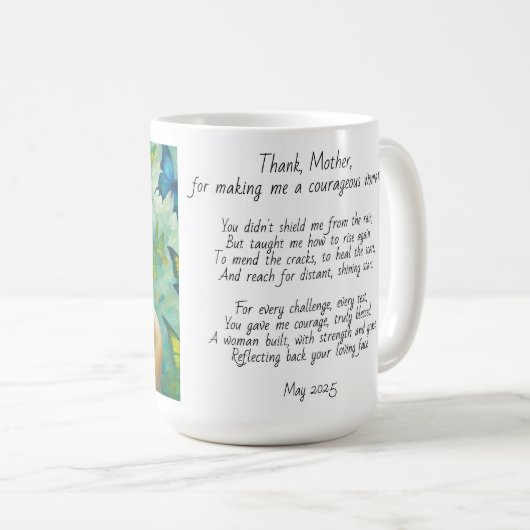 Danke, Mutter Gedicht Kaffeetasse (VorderseiteRechts)