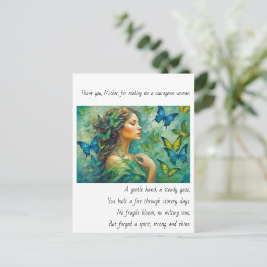 Danke, Mutter Gedicht Postkarte (Stehend Vorderseite)