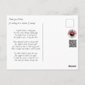 Danke, Mutter Gedicht Postkarte (Rückseite)