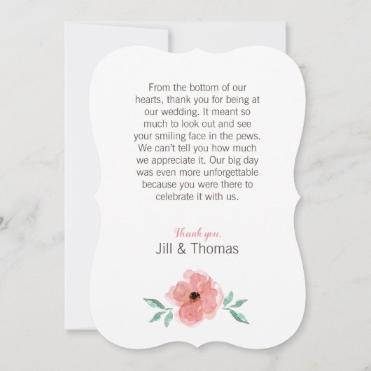 Danke | Nach Hochzeitskarte Einladung (Rückseite)