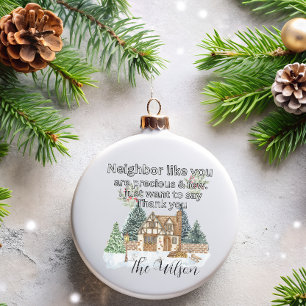 Danke Nachbarn Herz Weihnachten 2025 Keramik Ornament