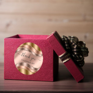 Danke Name 16. Bridal Roségoldene Hochzeit Runder Aufkleber