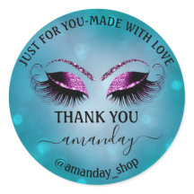 Danke Name Boutique Eyelash Shop Aquamarin Pink Gr