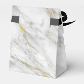 Danke Name Datum Gold Gray Marble Gefallen Geschen Geschenkschachtel (Rückseite)
