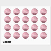 Danke Name Datum Spark Bridal Pink Rose Runder Aufkleber (Blatt)