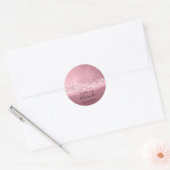 Danke Name Datum Spark Bridal Pink Rose Runder Aufkleber (Umschlag)
