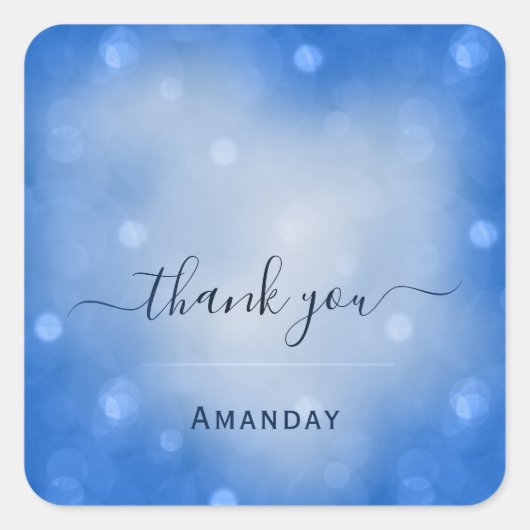 Danke Name Favor Brautparty Wedding Sweet 16. Quadratischer Aufkleber (Vorderseite)