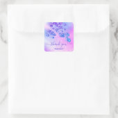 Danke Name Holograph Pink Bridal Royal Blue Cobalt Quadratischer Aufkleber (Tasche)
