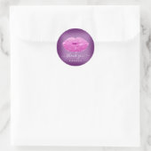 Danke Name Sweet16th Bridal Pink Violet Lips Runder Aufkleber (Tasche)