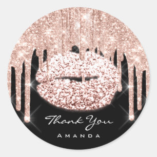 Danke Name Sweet 16th Brautparty Glitter Runder Aufkleber