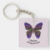 Danke, Nanny Childcare Pastel Lila Butterfly Schlüsselanhänger (Vorderseite)
