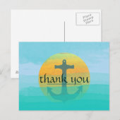 Danke Nautical Anchor Blue Sky Moon Postkarte (Vorne/Hinten)