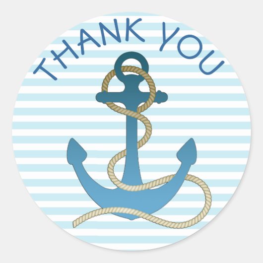 Danke Nautical Anchor Blue White Stickers (Vorderseite)