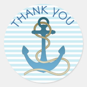 Danke Nautical Anchor Blue White Stickers