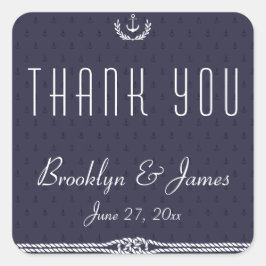 Danke Nautical Wedding Stickers Blue Anchors