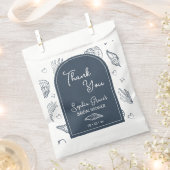 Danke Navy Blaue Muschelschalen Kritzeleien Geschenktütchen (Ausgeschnitten)