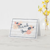Danke Navy Blush Card Karte (Gelbe Blume)