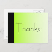 Danke Neon Green und Black Postcard Postkarte (Vorne/Hinten)