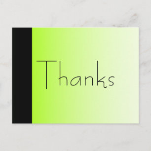 Danke Neon Green und Black Postcard Postkarte