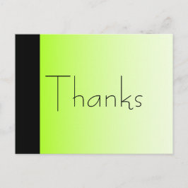 Danke Neon Green und Black Postcard Postkarte